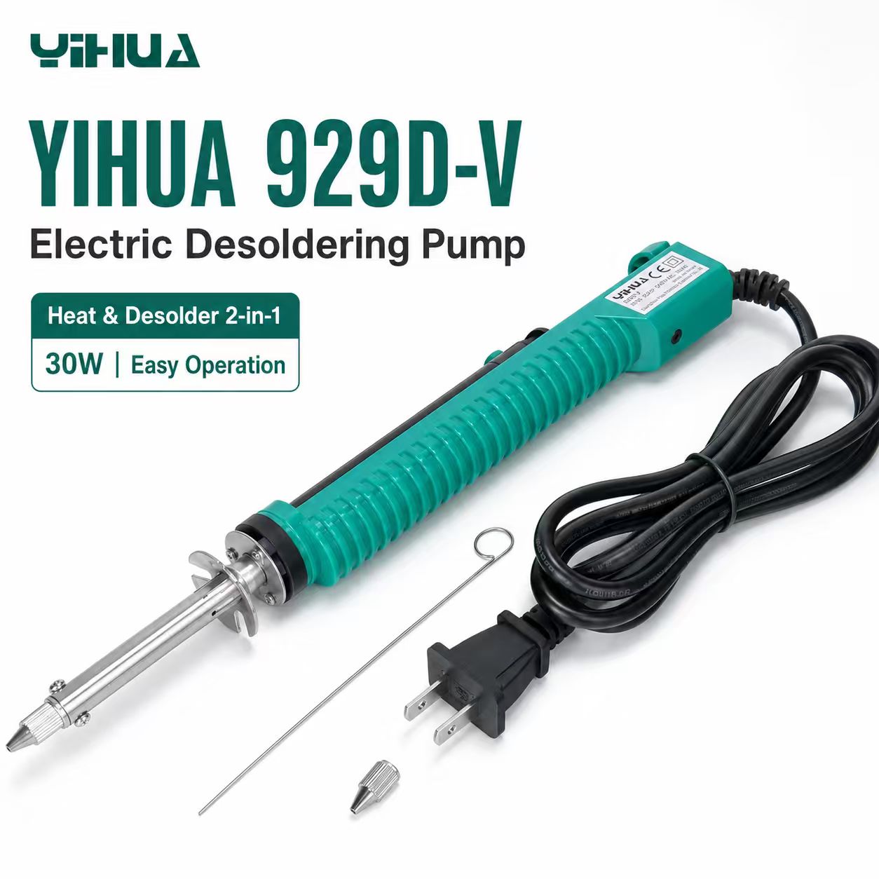 YIHUA 929D‑V 30W 2-in-1 電動はんだ除 - Desoldering Pump Electric Vacuum Station のレビューと価格